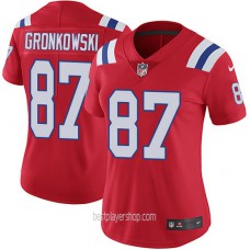 Womens New England Patriots #87 Rob Gronkowski Authentic Red Vapor Alternate Jersey Bestplayer
